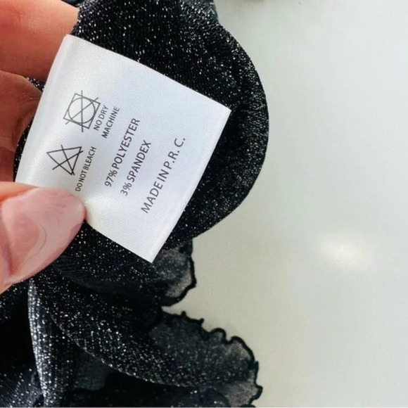BRANDY MELVILLE Black Porter Sheer Glitter Top‎ - Picture 8 of 10